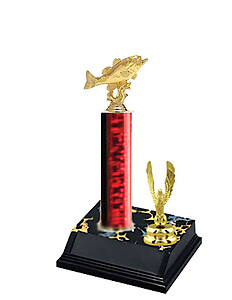 Swimming Bass Fishing Trophy with heights of 8-18 inches
