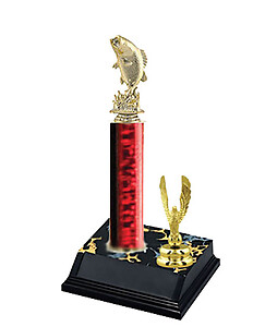 Jumping Bass Fishing Trophy with heights of 8-18 inches