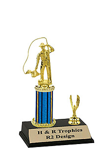 Fly Fisherman Trophy with heights of 8-18 inches