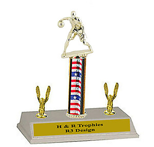 Crossover Dribble Men and Boys Basketball Trophies with Double Trim