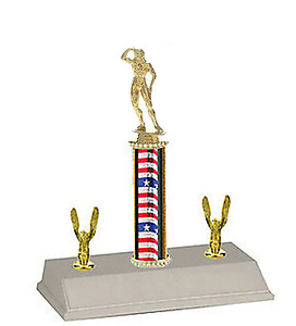 Female Bodybuilder Trophy with Double-sided Trim