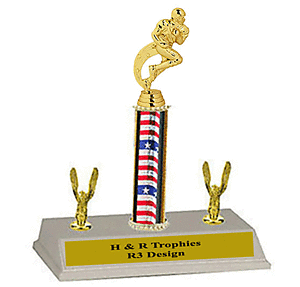 R3 Running Back Breaking Loose Football Trophies