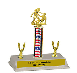 Girls' Soccer Action Trophies, R3 Style 8-18 inches tall