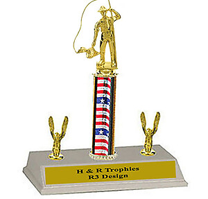 R3 Fly Fisherman Trophy with heights of 8-18 inches