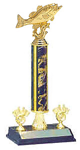 Swimming Bass Trophy heights of 10-18 inches