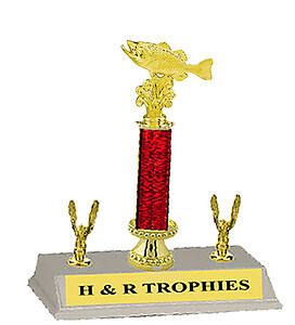 Swimming Bass Trophy heights of 10-18 inches