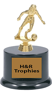 Female Soccer Trophies with Round Base