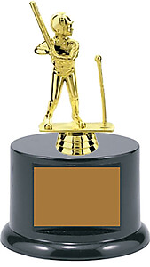 Girl's T-Ball Trophy with Raised Base