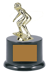 Female Wrestling Trophy with a Raised Base