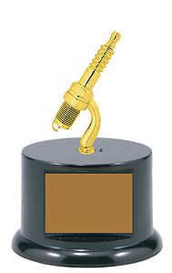 RB08BF Spark Plug Trophies, Choose from 3 Toppers