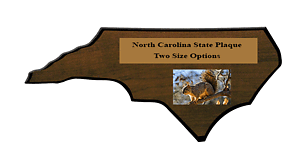 Plaques in shape of the state of North Carolina