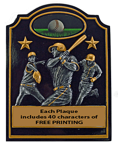 Resin Trio Baseball Plaque 7.25