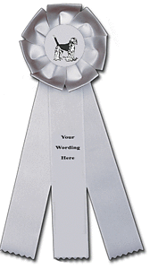 TR80FT a 4 X 12 inches Dog Show or Field Trial Rosette Ribbon 