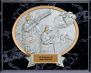 Trap Shooting on an 9 X 12 Black Marble Finish Plaque
