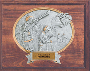 Trap Shooting on an 9 X 12 Cherry Finish Plaque