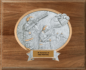 Trap Shooting on an 9 X 12 Solid Walnut Plaque