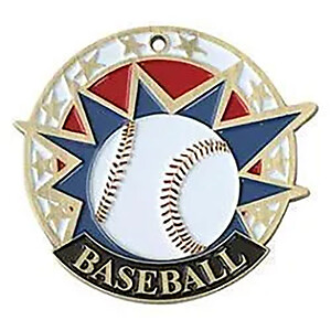 Colorful USA Baseball Medal with Pricing Options