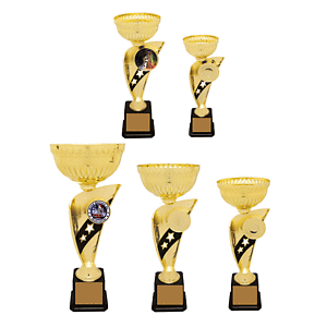 Gold Banner Cup Trophies Set of 5, scroll down for more information.
