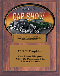 WBTX791-CFV Mounted Burst Thru Car Show Plaques