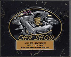 Modified Car Show on an 8 X 10 Black Marble Finish Plaque