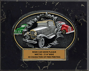 WBT793-BM810 Antique Car Show on an 8 X 10 Black Marble Finish Plaque