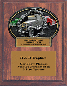 BTX793 Mounted Burst Thru Antique Car Show Plaques in Cherry Finish