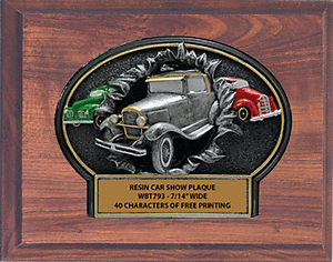 WBT793-CF810 Antique Car Show on an 8 X 10 Cherry Finish Plaque