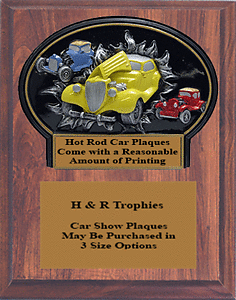 WBT794-CFV Mounted Burst Thru Hot Rod Car Show Plaques