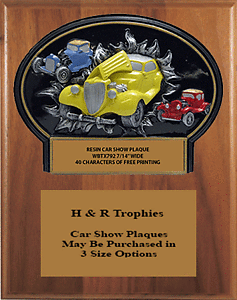 WBT794-GWV Mounted Burst Thru Hot Rod Car Show Plaques