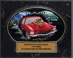 WBT797-BM810 Muscle Car Show on an 8 X 10 Black Marble Finish Plaque