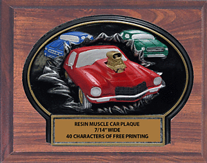 WBT797-CF810 Muscle Car Show on an 8 X 10 Cherry Finish Plaque