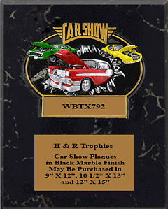 WBTX792-BMV Mounted Burst Thru Car Show Plaques