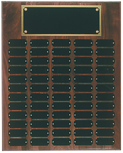Genuine Walnut Perpetual Plaque with header and 60 plates.