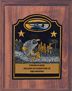 WTR790-810 Fishing Plaque in Cherry Finish