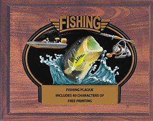 WBTX790-CF810 Fishing Plaque in Cherry Finish