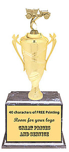 BM2800 Antique Car Cup Trophies with 8 Size Options, Add Cup & Base Height to the Topper Height to Get Overall Height of Trophy