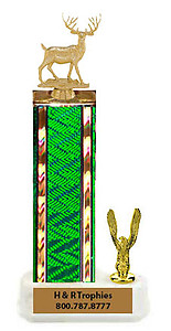 S2 Archery Trophies with a single round column and trim figure.