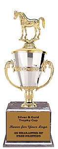 BMRC704G Silver and Gold Cup Trophy Arabian Horse