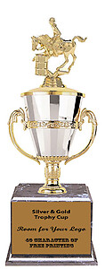 Women's Barrel Racer Cup Trophy with a Black Marble Base