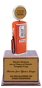 Red Gas Pump Trophies in 4 Size Options