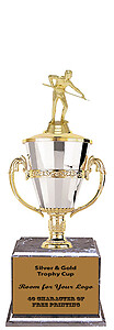 Billiard Cup Trophy on Black Marble Base