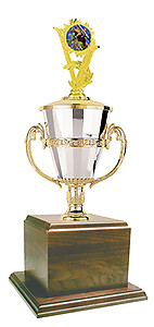 GWRC8-SQ1 Squirrel Cup Trophy on a Genuine Walnut Base