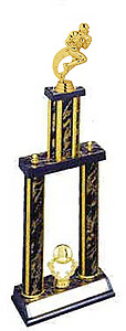 DPSS SERIES Double Post with Stack Running Back Breaking Loose Football Trophy