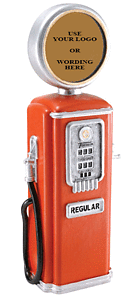 Red Gas Pump with insert for printing