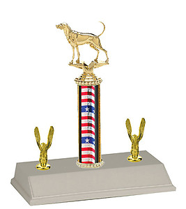 Double Trim on Bench Show Trophies