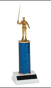Bait Caster Fishing Trophy heights of 8-18 inches