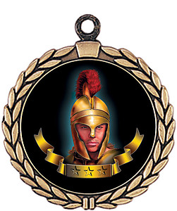 Trojan or Spartan Mascot Medal a great way to promote school spirt.