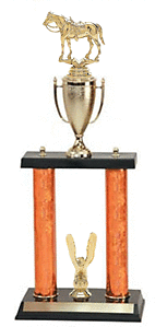 DPC-702G WESTERN Horse Show Trophy with two posts
