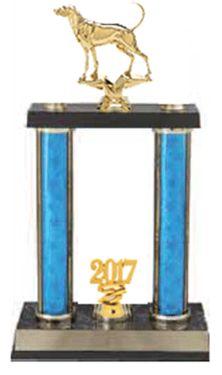 Two Post Coonhound Bench Show Trophy 2P