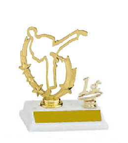 Base and Topper Martial Arts Trophy with Trim